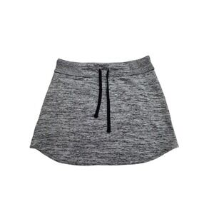 Athleta Knit Mini Skirt Activewear Women Size Small Gray Marl Drawstring Sporty